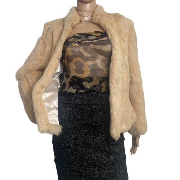 Kamal Quaility Furs natural Blond cream M short jacket zip - Picture 4 of 13